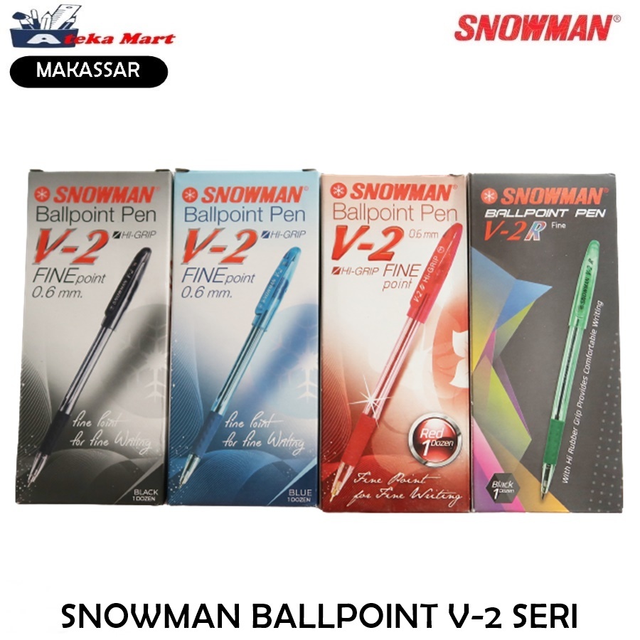 

[BOX/12PCS] SNOWMAN BALLPOINT V-2 V-2R PULPEN