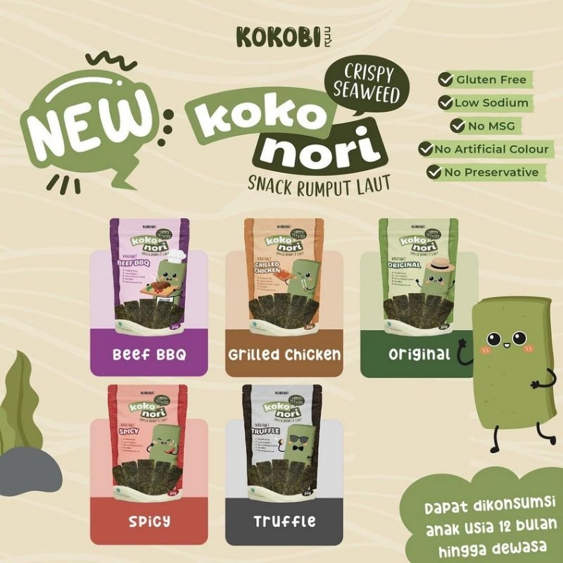 

ABE FOOD KOKONORI KOKOBI KOKONORI CRISPY SEAWEED | SNACK RUMPUT LAUT TANPA MSG|CEMILAN MURAH