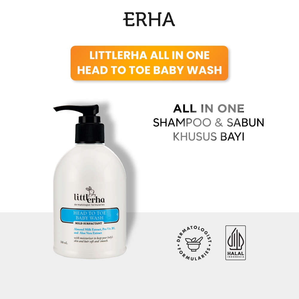 LITTLERHA Head to Toe Baby Wash 300 ml - Sabun dan Sampo Bayi