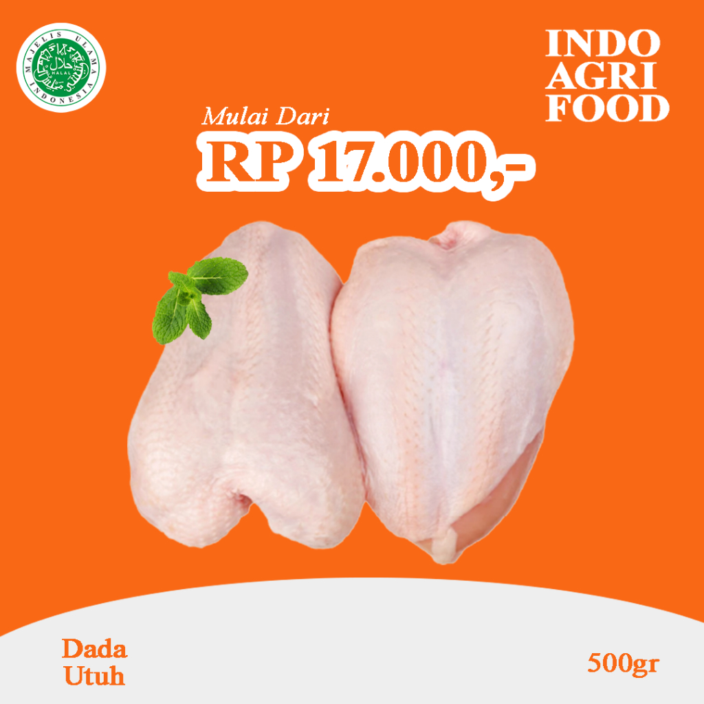 

Dada Ayam Utuh 500gr / Whole chicken breast 500gr