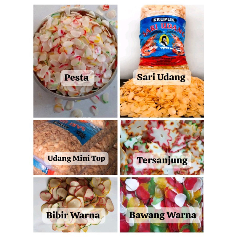 

Krupuk krecek mentah udang iris (kemasan 250gr)