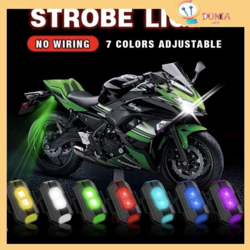Strobo Lampu LED 7 Warna Universal Anti Tabrakan Untuk Mobil Motor