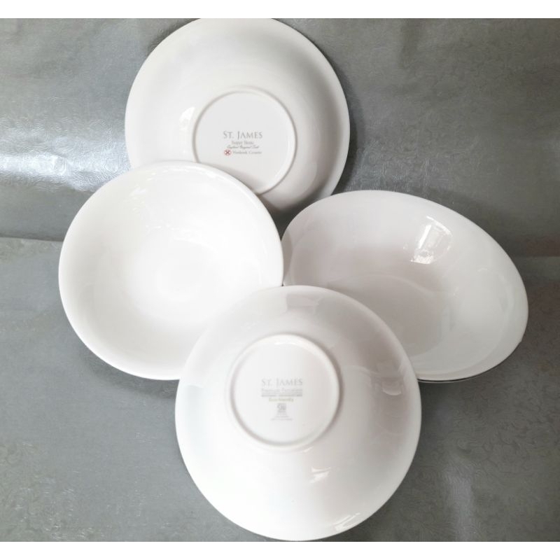 PROMO CUCI GUDANG Mangkuk White Platinum List Silver St.James