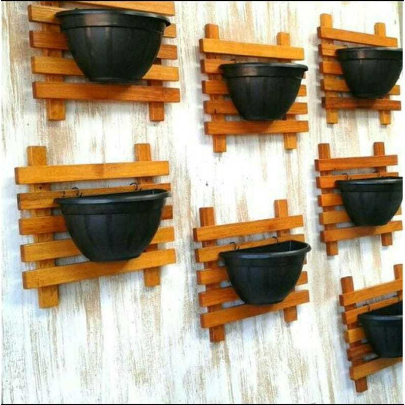 tatakan pot tenpel / tatakan dinding / tatakan kayu