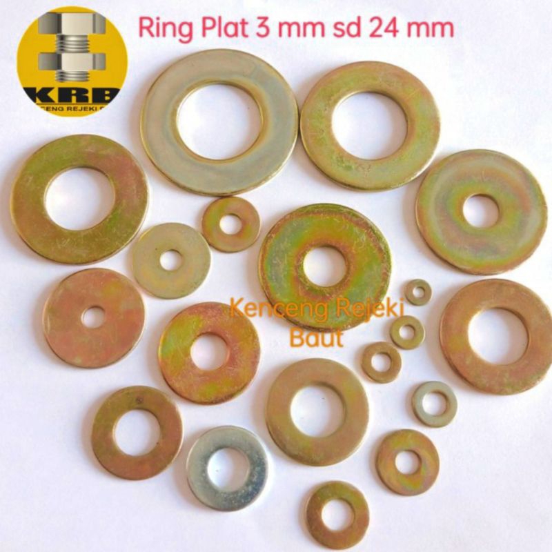 (1 Pack =100 pcs) Ring Plat M3, Ring Plat M4, Ring Plat M5, Ring Plat M6, Ring Plat M6x17, Ring Plat