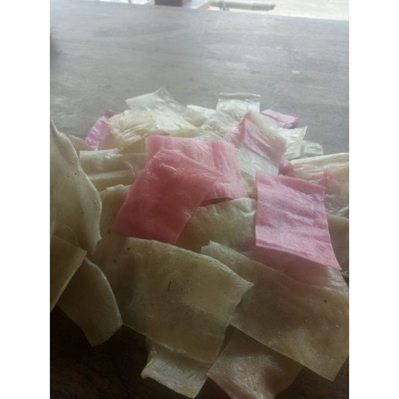 

Krupuk upil uk sedang (bisa di goreng minyak /pasir)
