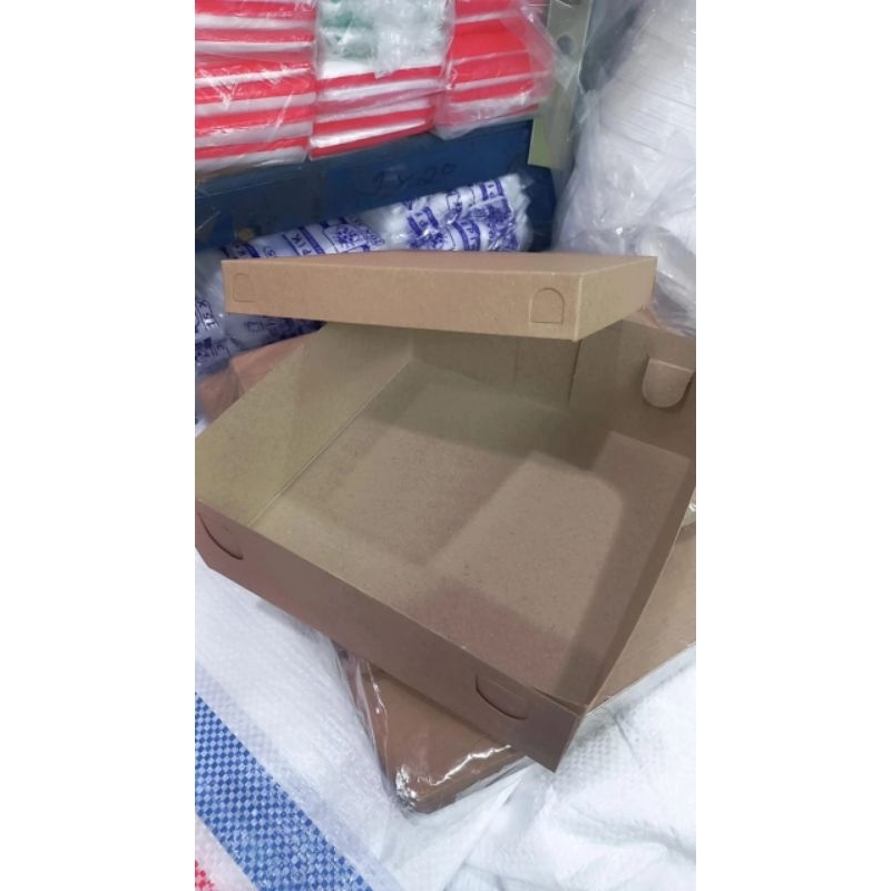 Dus Nasi Uk.18x18 Dan 20x20 Warna Coklat Polos  Kraft / Dus Nasi Coklat / Tutup Pisah