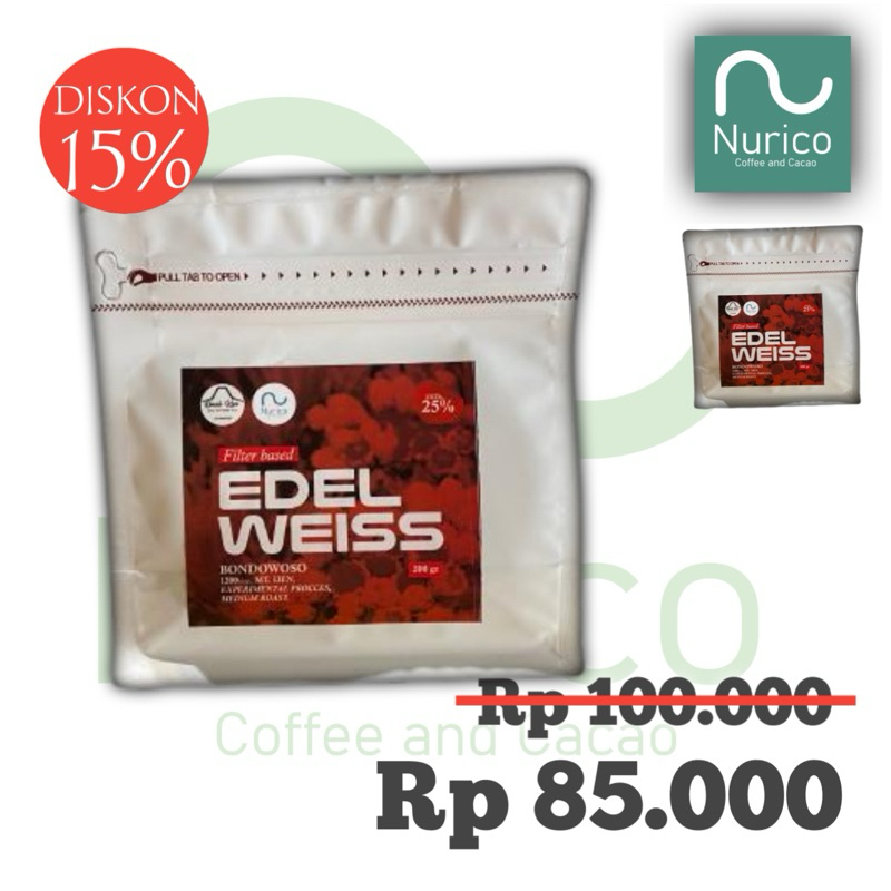 

Biji Kopi Arabika Ijen Edelweiss 200gr