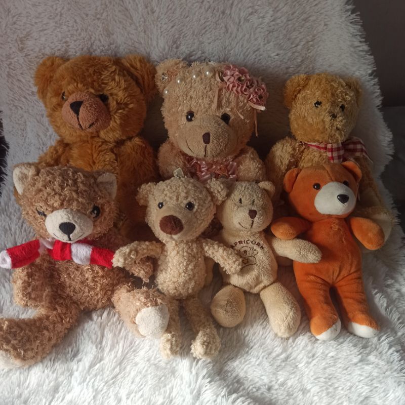 (FREE DOMPET KOIN) boneka teddy bear cewek kostum bulu handuk syal  zodiak capricorn putar plush dol