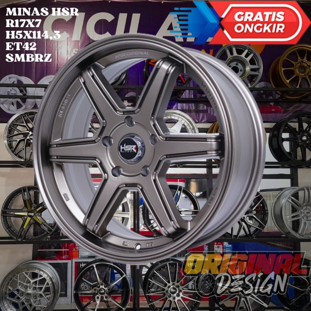 Velg Mobil Sonet , Voxy , Ertiga , Cortez , HSR MINAS BRONZE Ring 17 R17