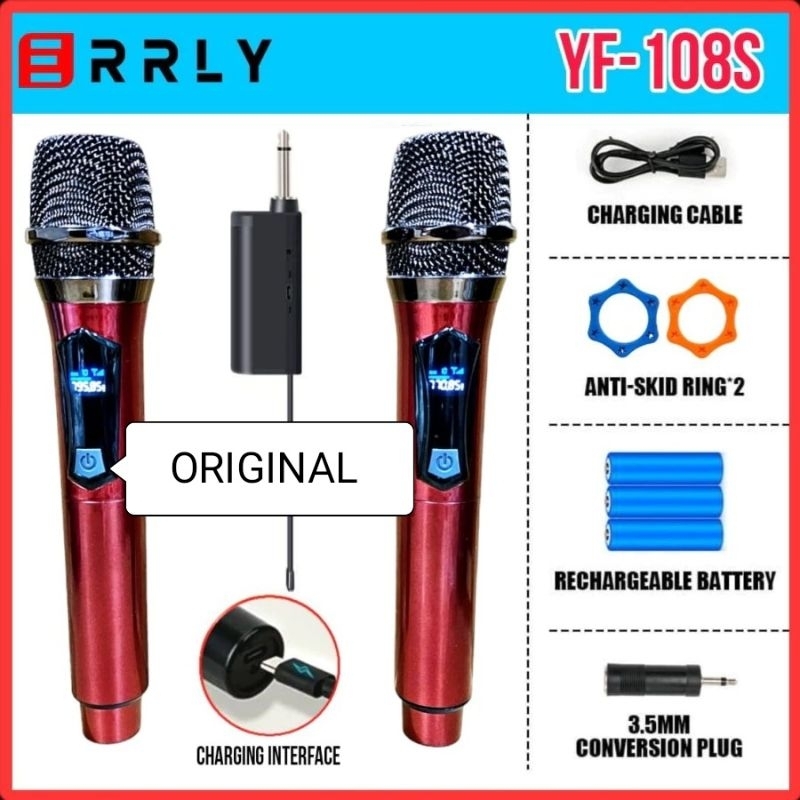 Mic Microphone karaoke Wireless YF 108S UHF Doubel  Mic Microphone Karaoke Bluetooth YF108S UHF