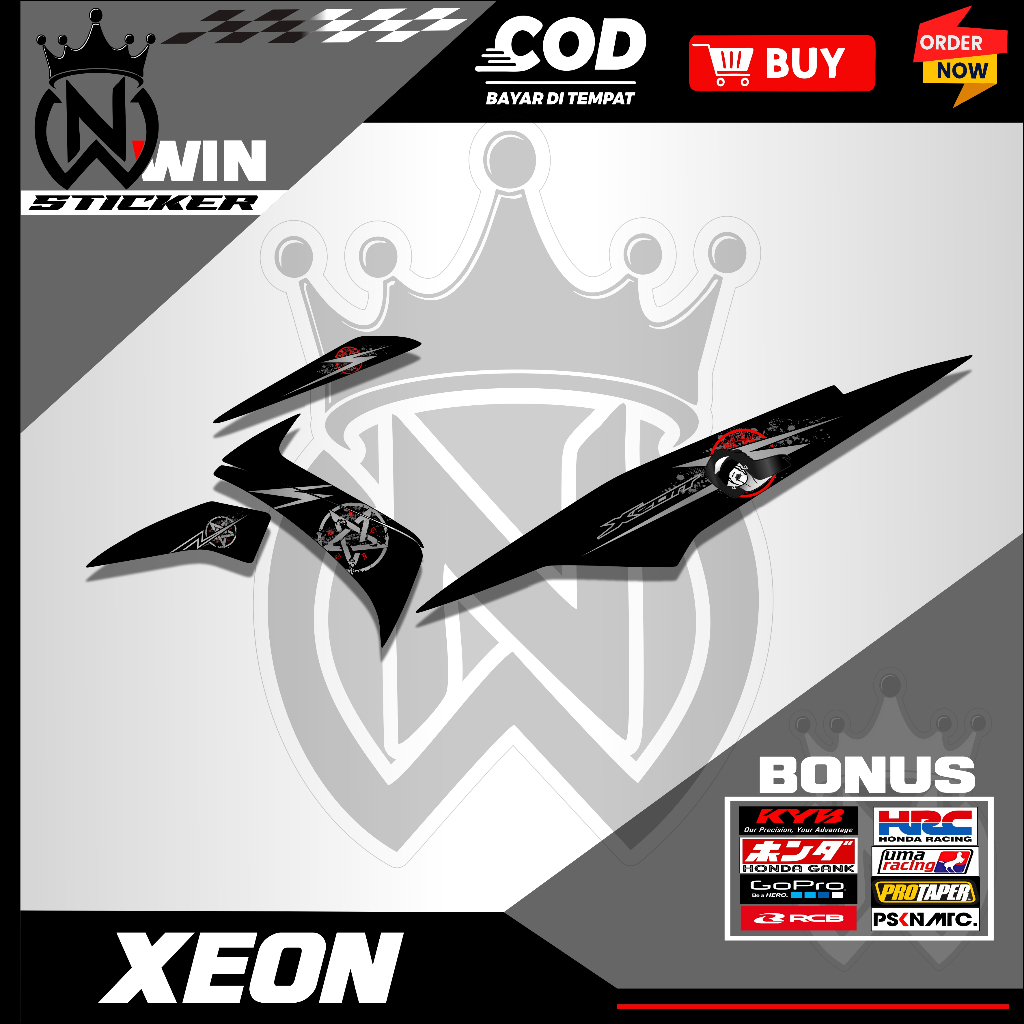 Sticker Striping Transparan Yamaha Xeon Rc /  Stiker XEON RC Aksesoris Sepeda Motor Variasi Desain L