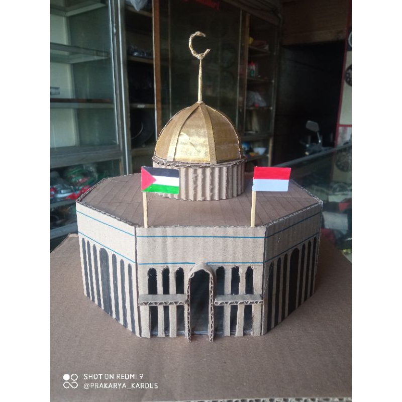 prakarya kardus miniatur masjid al aqsa