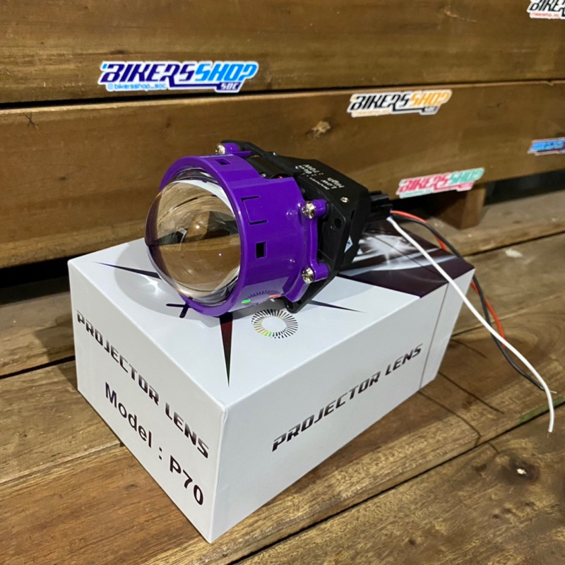 Projie Proji Projector Biled Vinyx P70 laser lensa blue purple 3 inch Purple Lens 78w seperti E10 E1