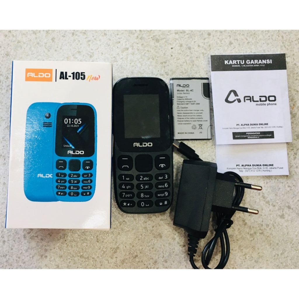 HANDPHONE ALDO AL105 NEW | HP CANDYBAR LAYAR WARNA 2 SIM CARD HP JADUL