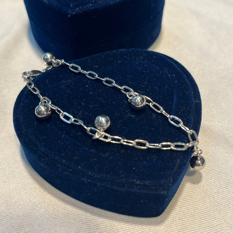 Gelang Rantai Paper Clip Lonceng Silver 925 Perak Asli