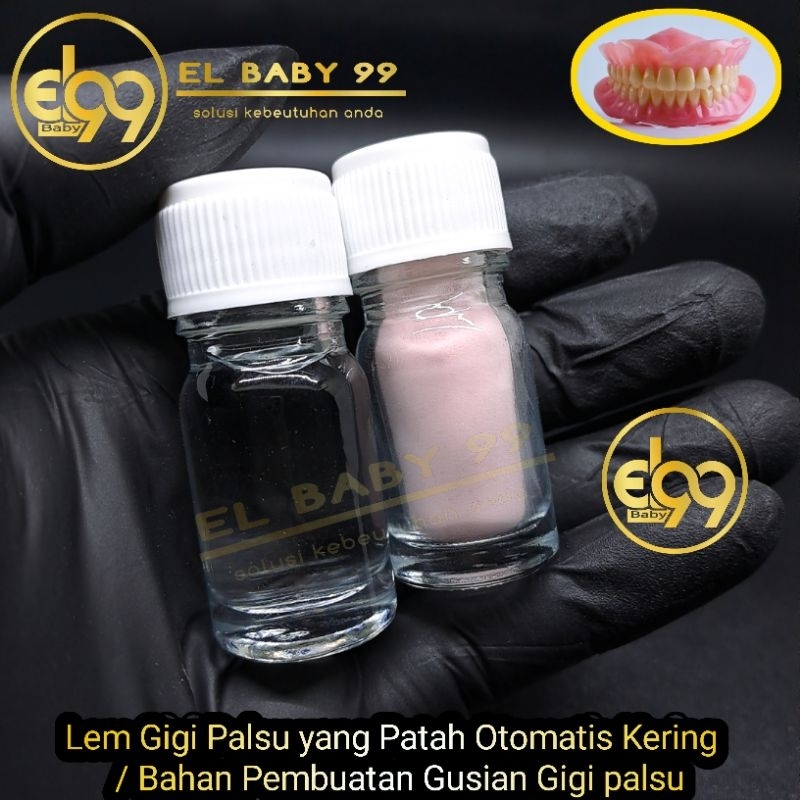 Lem Gigi Palsu Patah / Warna Gusi Otomatis Kering / Lem Penyambung Gusian Gigi palsu
