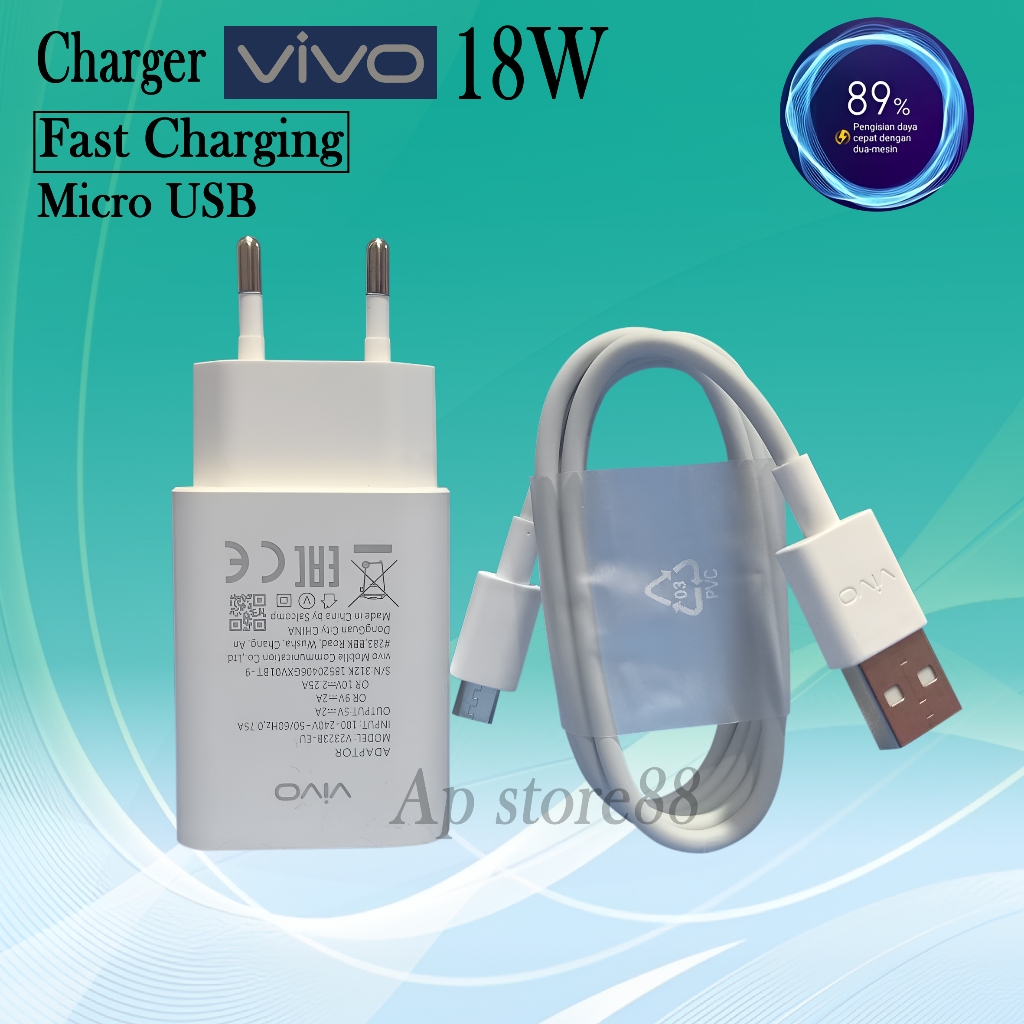 Charger VIVO Original Micro Usb 18Watt Fast Charging Y11 Y81 Y83 Y91 Y93 Y95