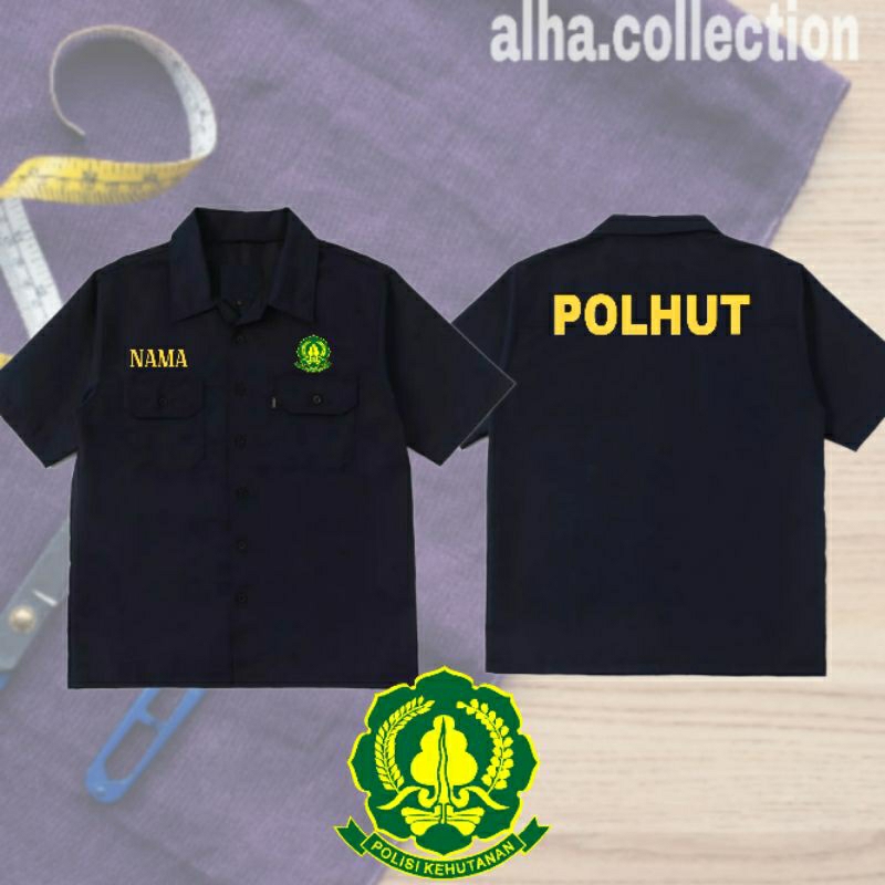 Kemeja Polhut Tangan Pendek Full bordir | Kemeja PDL