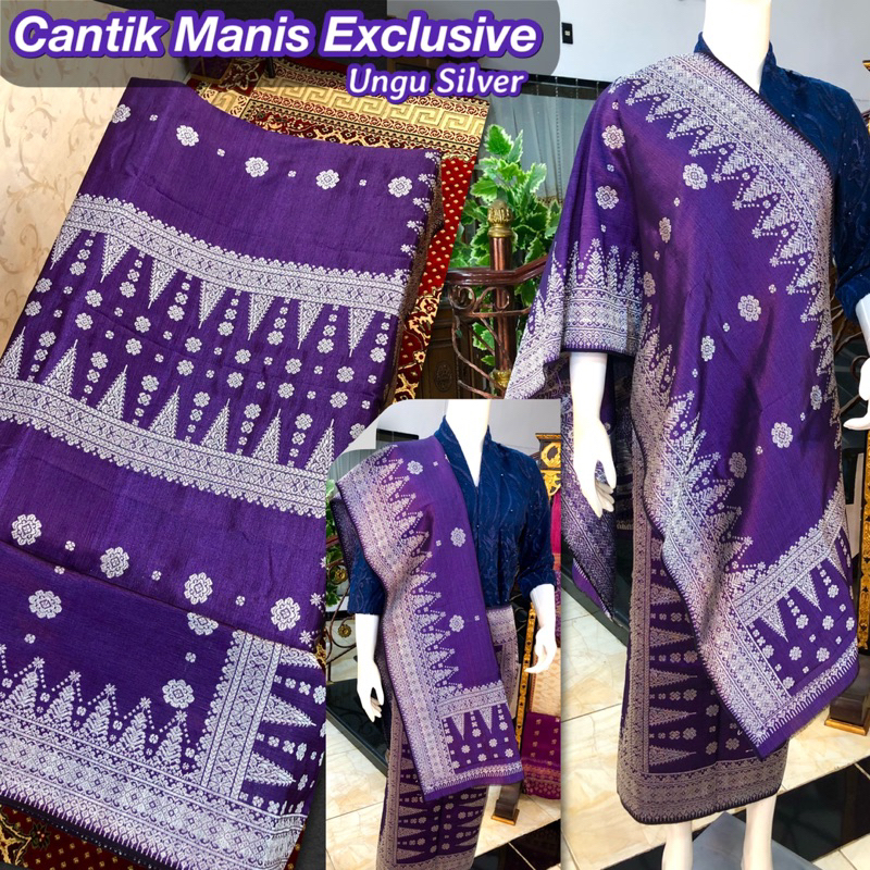 Songket Cantik Manis Exclusive Ungu Silver / Songket tenun asli palembang / ilham songket palembang