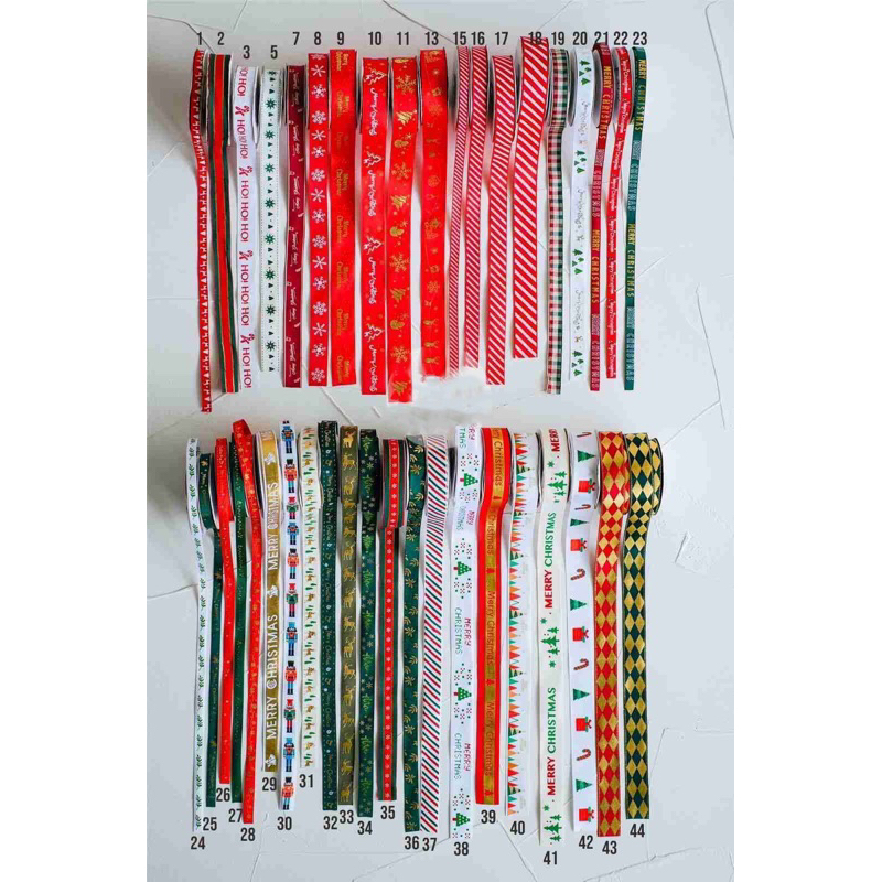 

pita natal, 1 roll premium grossgrain christmas ribbon, pita kado, pita termurah