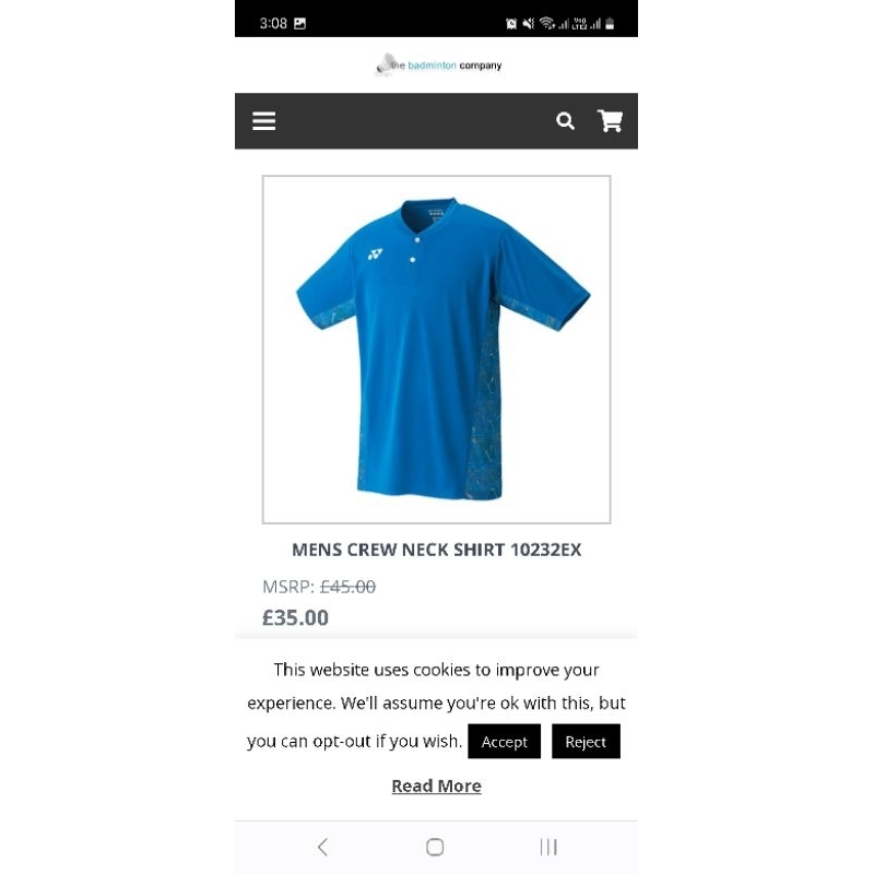 Baju Yonex preloved second sangat langka