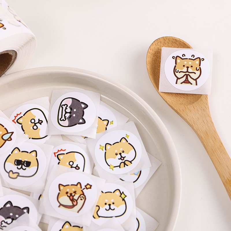 

50pcs Cute Shiba Inu Dog Seal Sticker Stiker Lucu Online Shop Seal Packaging Packing Kardus Box
