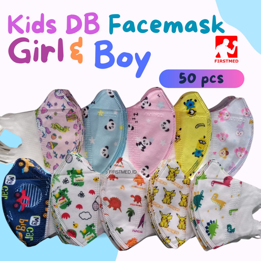 MASKER DUCKBILL ANAK BTS BT21 1 KOTAK ISI 5O PCS MASKER ANAK 3D DUCKBILL BTS ANAK MASKER DUCKBILL AN