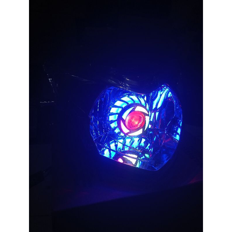 Refektor Kedok Lampu Depan Jupiter MX New Plus Proji Rainbow Running