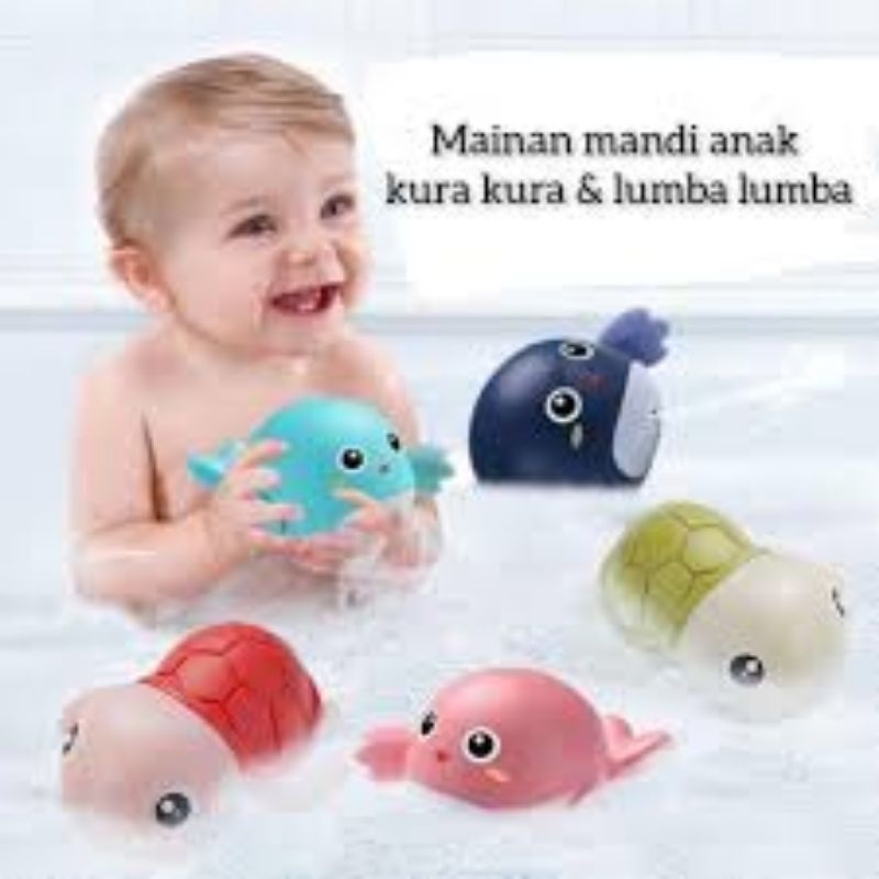 Mainan Anak Mandi Bentuk Dolphin Lumba- Lumba Berenang Tanpa Baterai