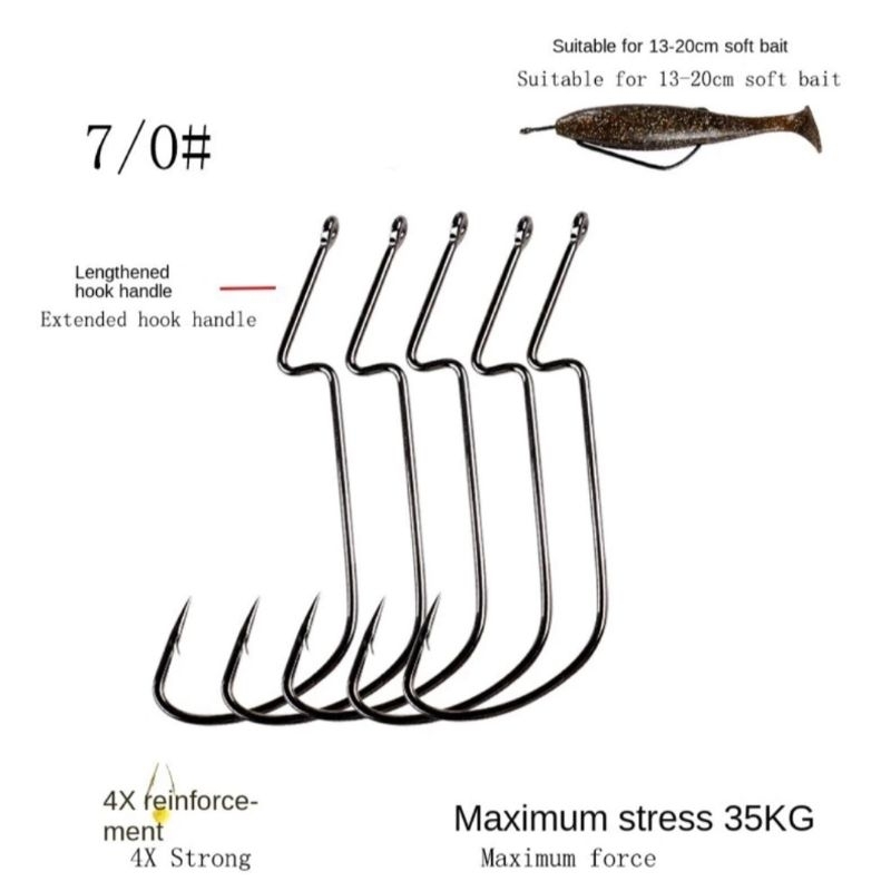Worm Hook 7/0 Cocok untuk Silencer 17.5 cm harga satuan