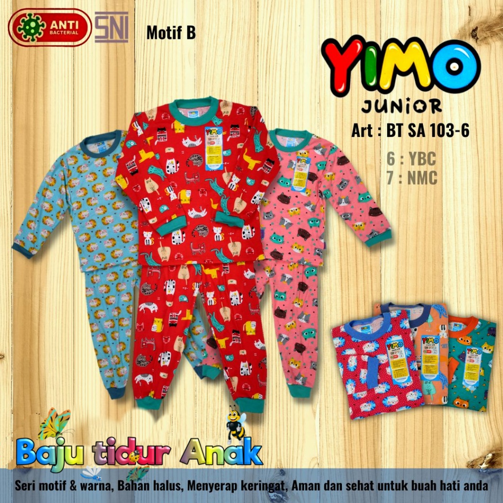 TERMURAH (( 3 Pcs )) Piyama Atasan dan Bawahan YIMO_PANJANG | Baju Tidur Anak Motif Murah | Uk 6,7,8