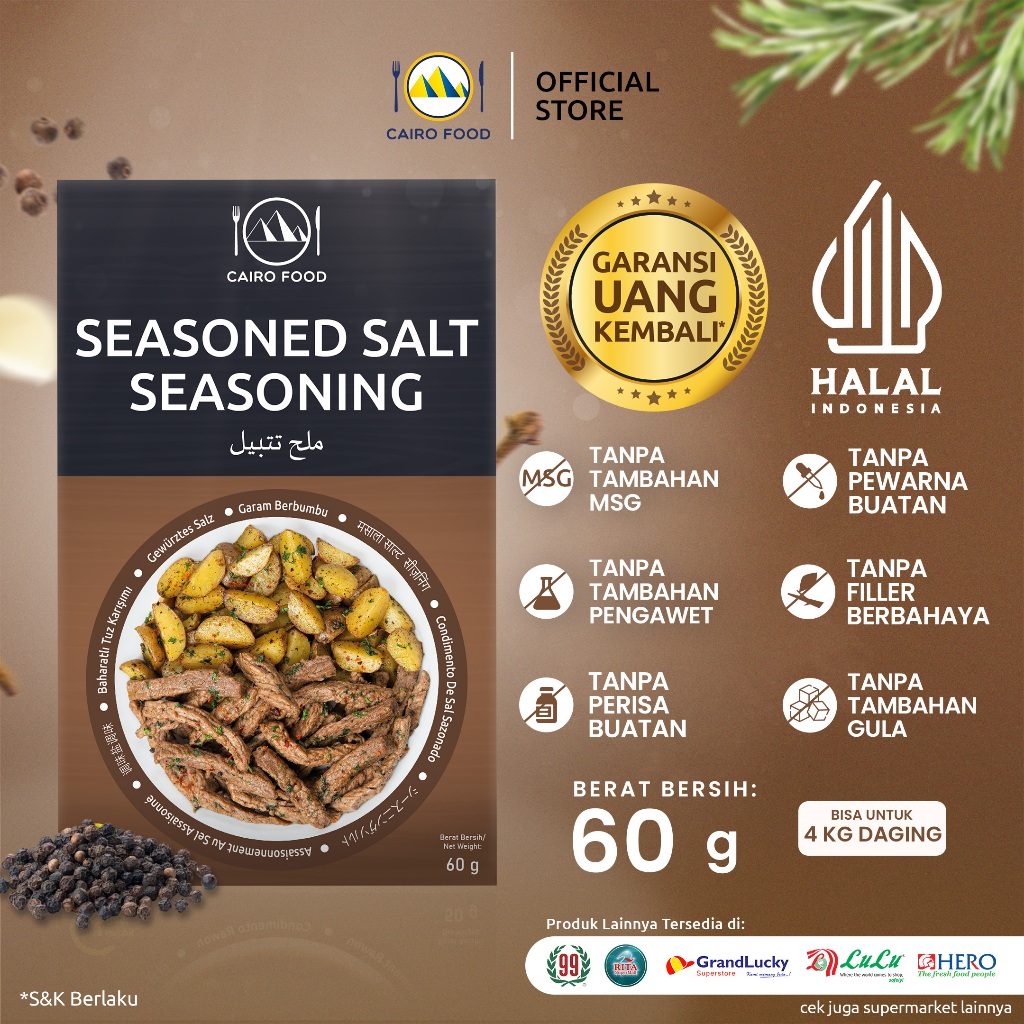 

Bumbu Seasoned Salt Sehat – Tanpa MSG, 100% Rempah Murni | Cairo Food