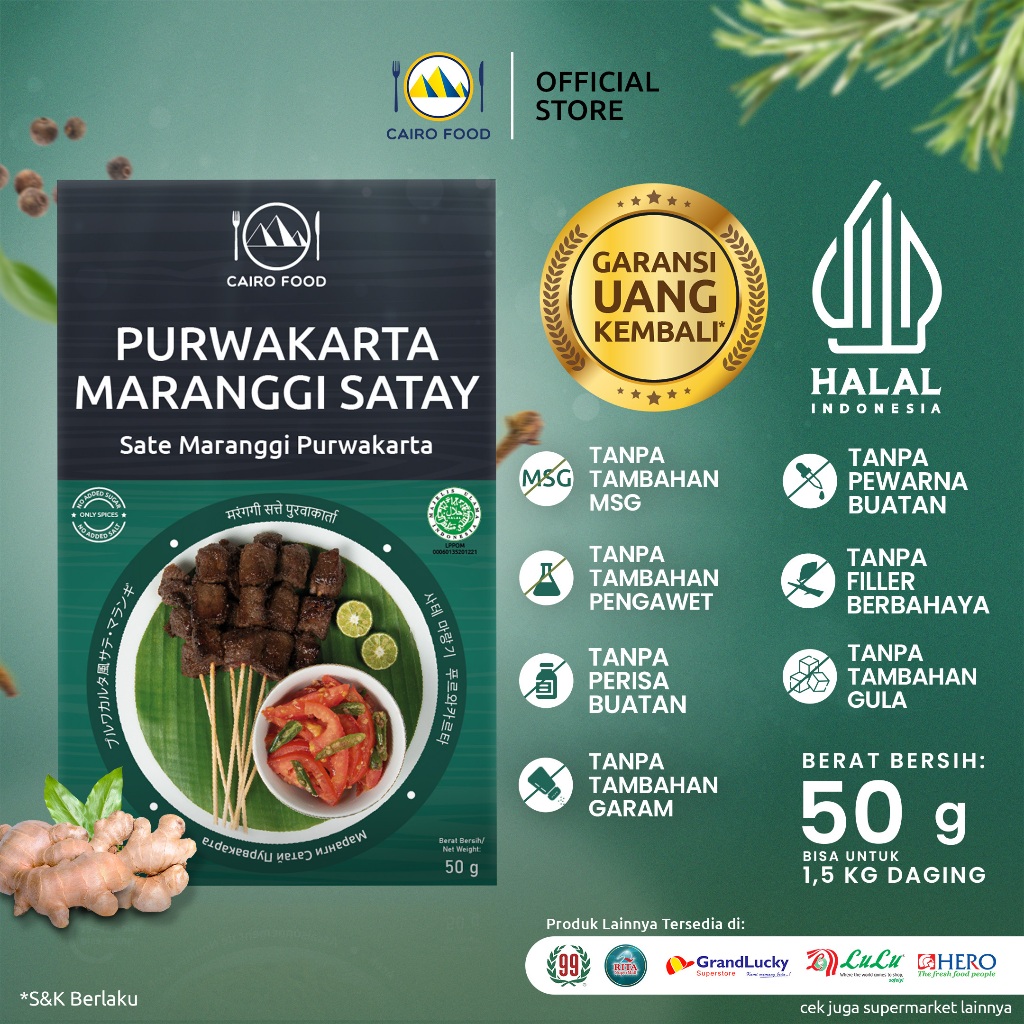 

Bumbu Sate Maranggi Purwakarta Sehat – Tanpa MSG, 100% Rempah Murni | Cairo Food