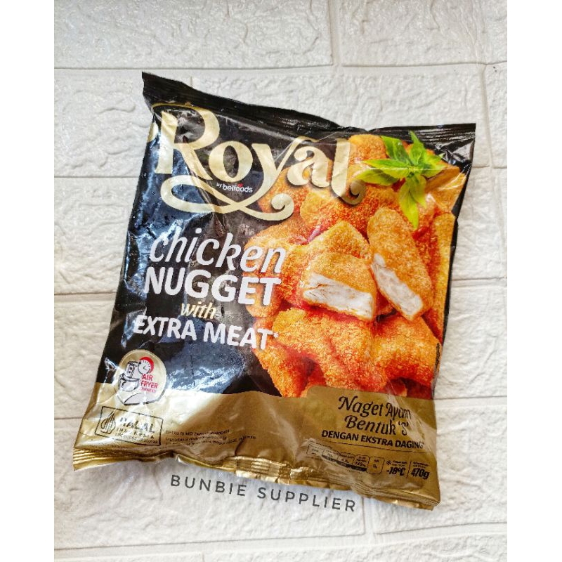 

Belfoods Royal Chicken Nugget 470gr / Royal Naget Ayam Extra Meat Bentuk S 470gr Best Seller