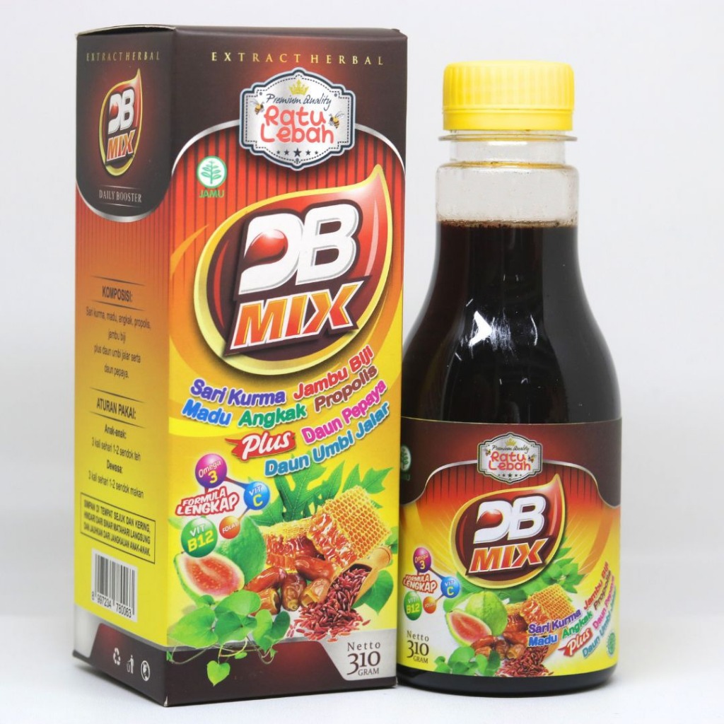 Original DB MIX Ratu Lebah 310 gr | Sari Kurma Madu Angkak Daily booster