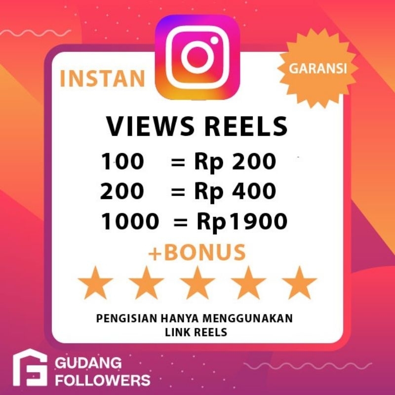 Promo  Views Reels Instagram - Instagram - Bonus - Views - Instan