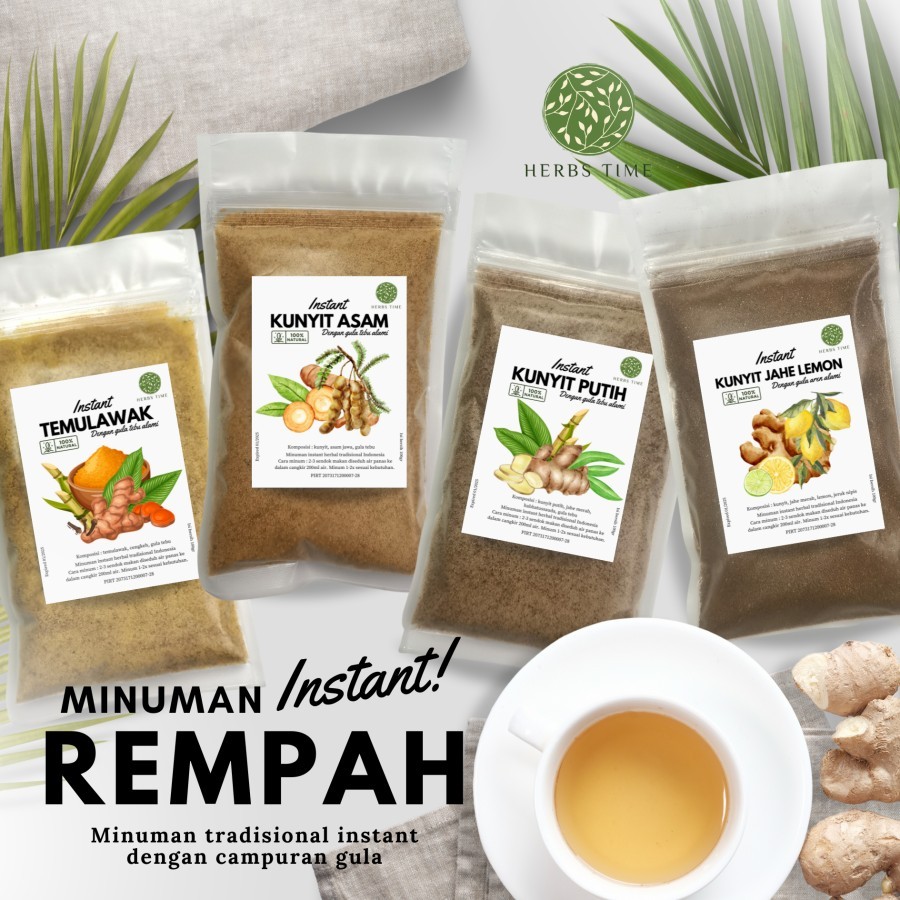 

Minuman Herbal Instan Kunyit Asem Beras Kencur Temulawak Jahe Lemon - Kunyit Asam, 100gr