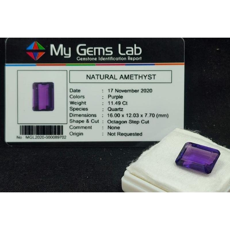 BATU KECUBUNG AMETHYST ASLI NATURAL TOP QUALITY LENGKAP DENGAN SERTIFIKAT LAB