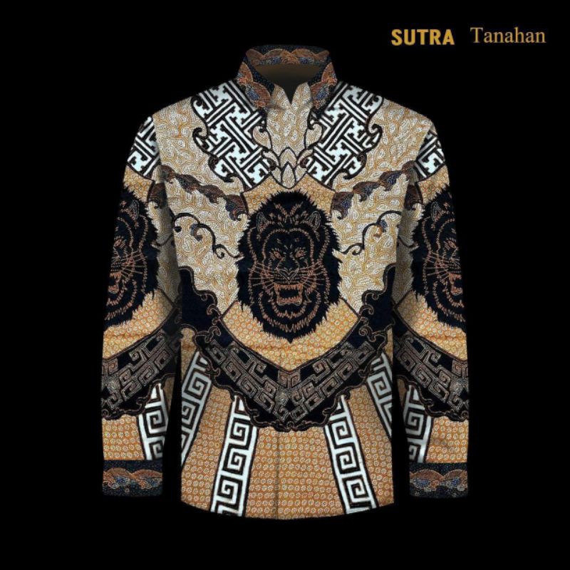 kain batik tulis tanahan bahan sutera motif harimau. ban