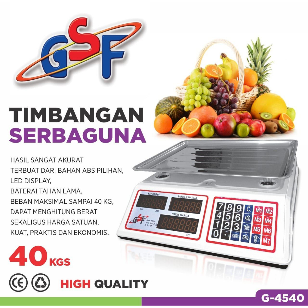 Timbangan buah digital GSF 30kg / Timbangan Barang Laundry Sembako Serbaguna - Digital Price Computi
