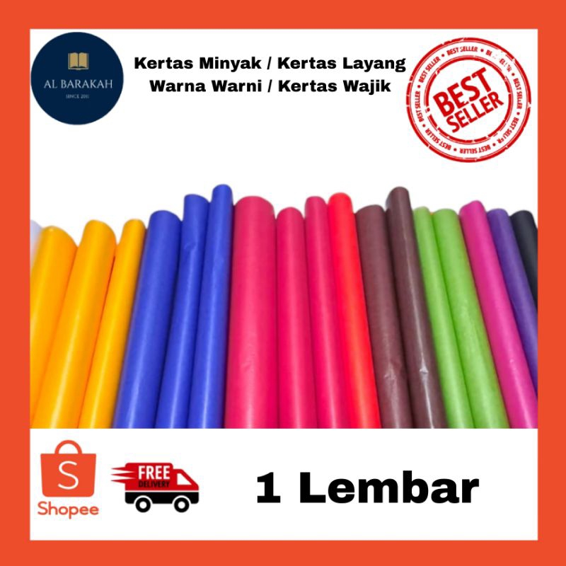 

1 Lembar !!! Kertas Minyak / Kertas Wajik Warna / Kertas Layang Warna Warni