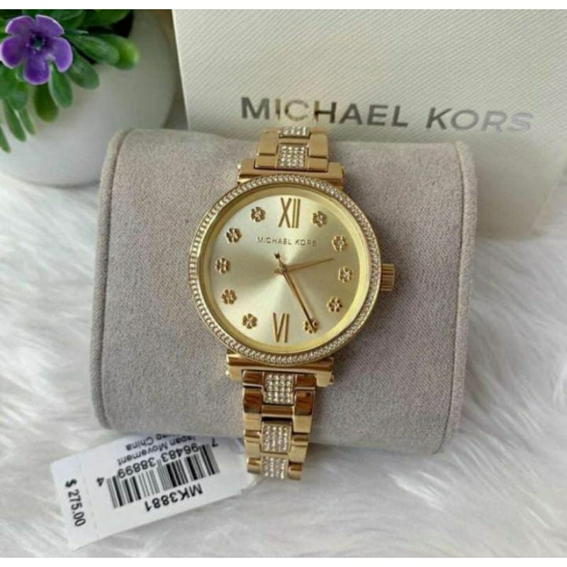 [Original- Garansi 2th ] Jam Tangan Wanita 3881 Mk3881 Gold Arloji Watches Cewek Perenpuan Jam Casua