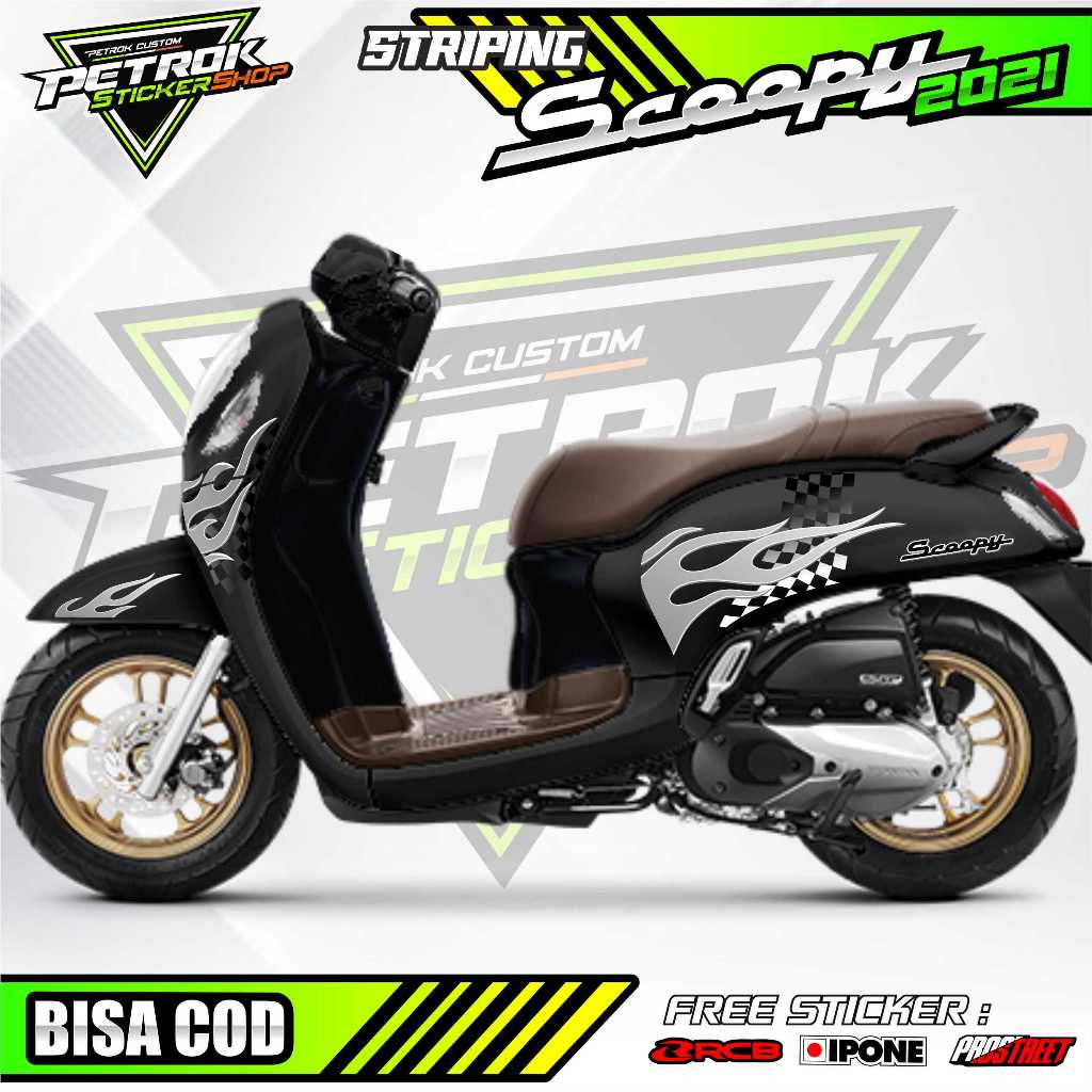STRIPING VARIASI LIST HONDA SCOOPY 2021 DESIGN API / STIKER VARIASI MOTOR SCOOPY 2021