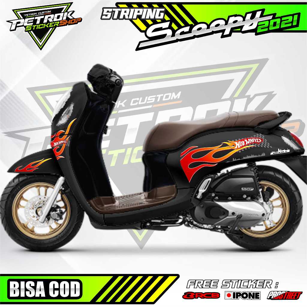 STRIPING VARIASI LIST HONDA SCOOPY 2021 HOTWHEELS STYLE / STIKER VARIASI MOTOR SCOOPY 2021