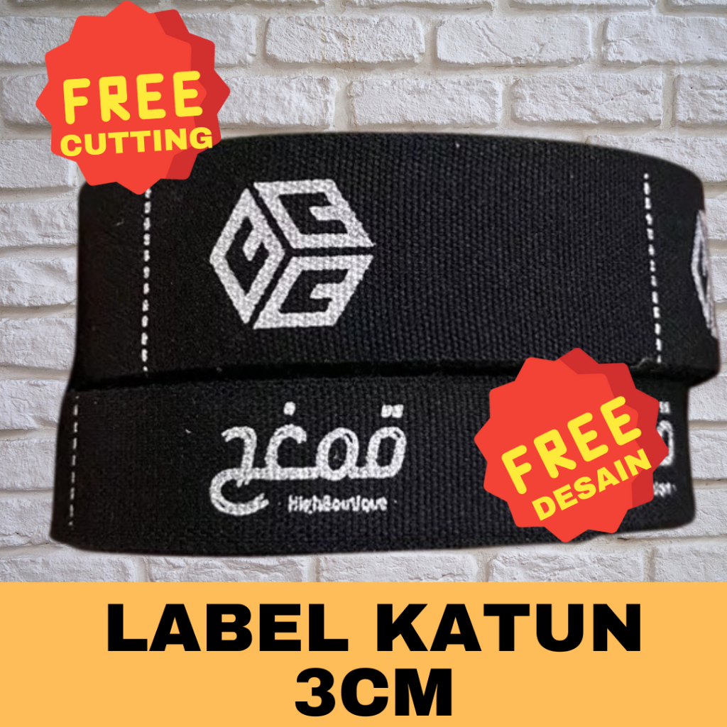 Label katun 3,2 CM / Label Katun / Label Pakaian / Label Baju Costum