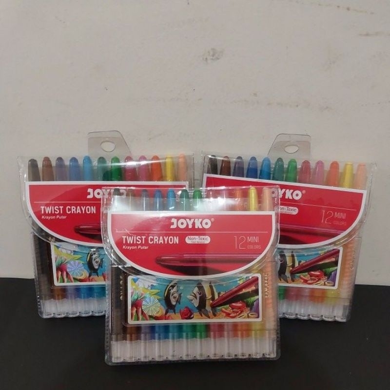 

(1 pcs) Crayon Putar Joyko Pendek 12warna