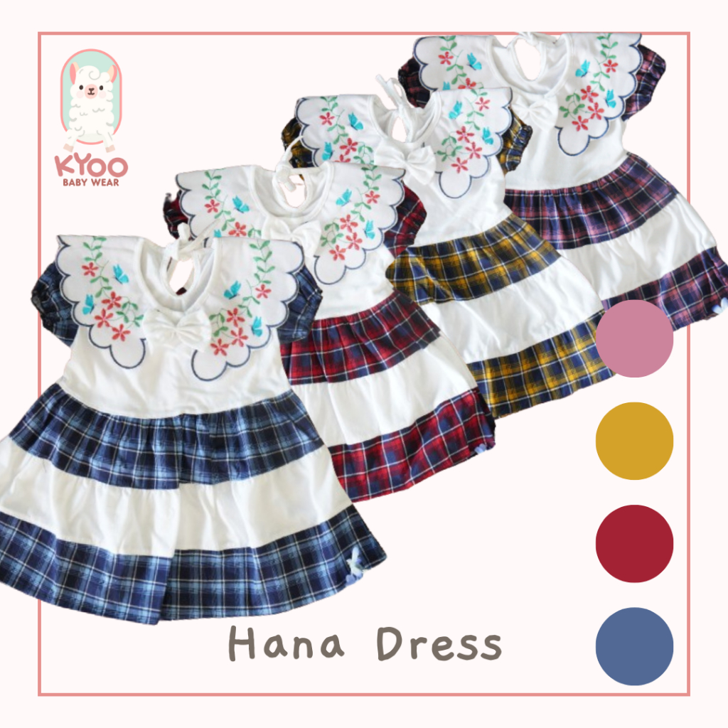 Hana Dress - Setelan Bayi Perempuan Murah (Usia 0-6 Bulan - 1 Tahun) Baju Terusan