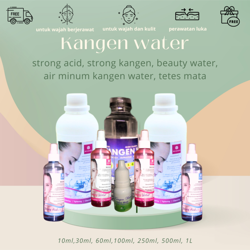 Paket Reseller -[100ml] STRONG ACID pH 2.5 - BEAUTY WATER pH 6 - STRONG KANGEN pH 11.5 - Face Spray 