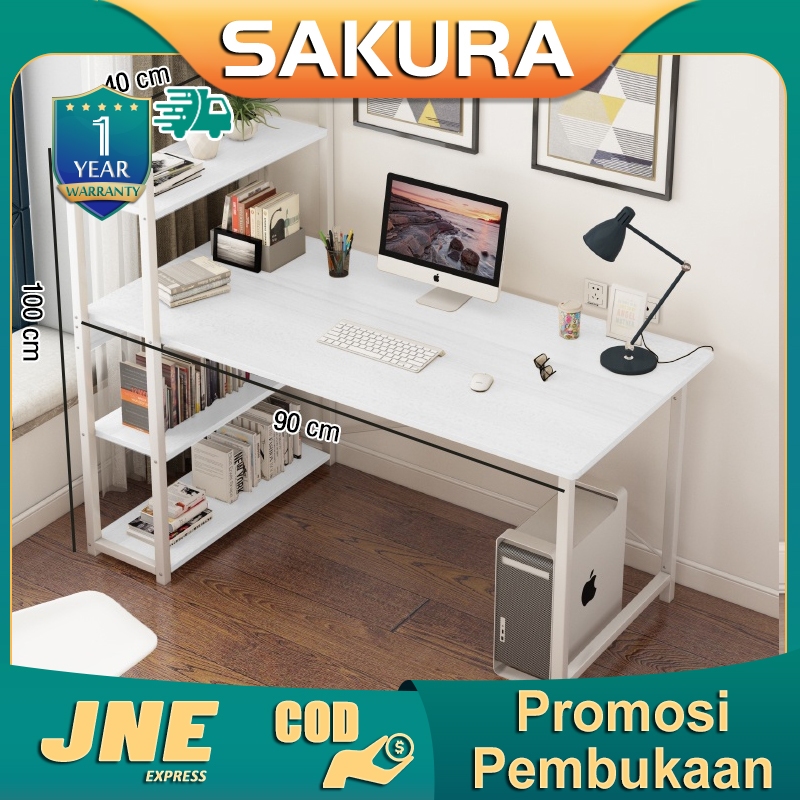 Sakura Meja Komputer/Meja belajar/rak buku/meja buku/meja kantor/meja pc/lemari meja belajar/rak gan